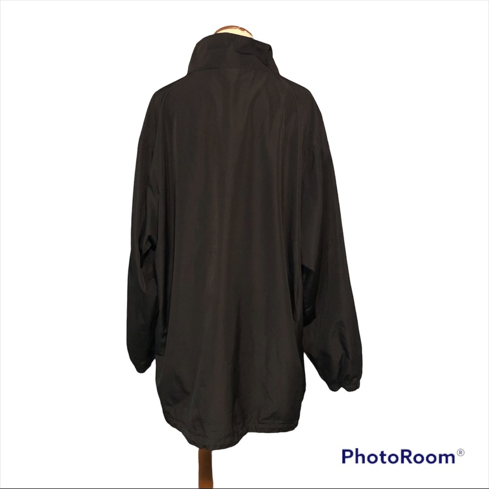 Vintage Reebok Windbreaker Jacket Black Mens 2XL Pullover Pockets 1/4 Zip - Picture 3 of 7